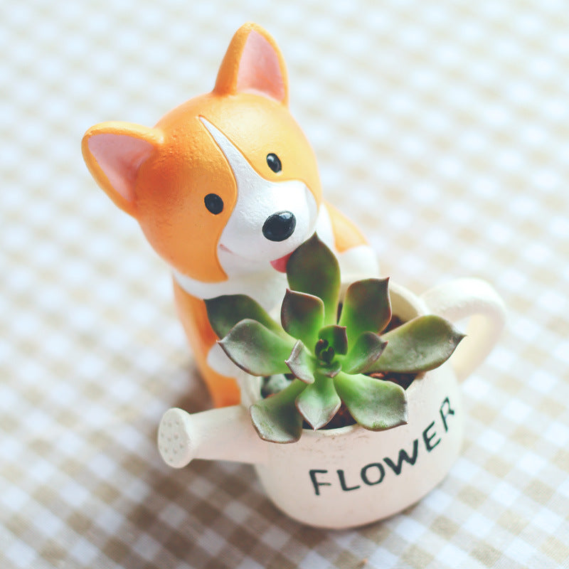 Cute Corgi Dog Bonsai Vase