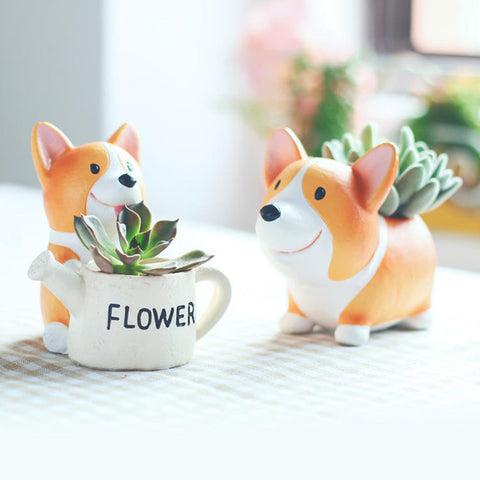 Cute Corgi Dog Bonsai Vase