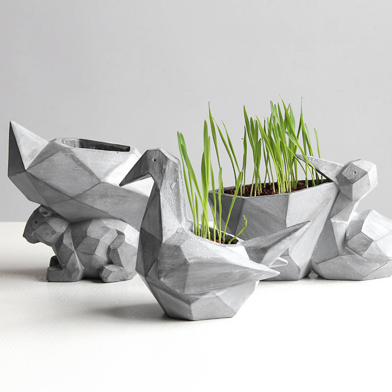 Creative Paper Cranes Shape Bonsai Pots