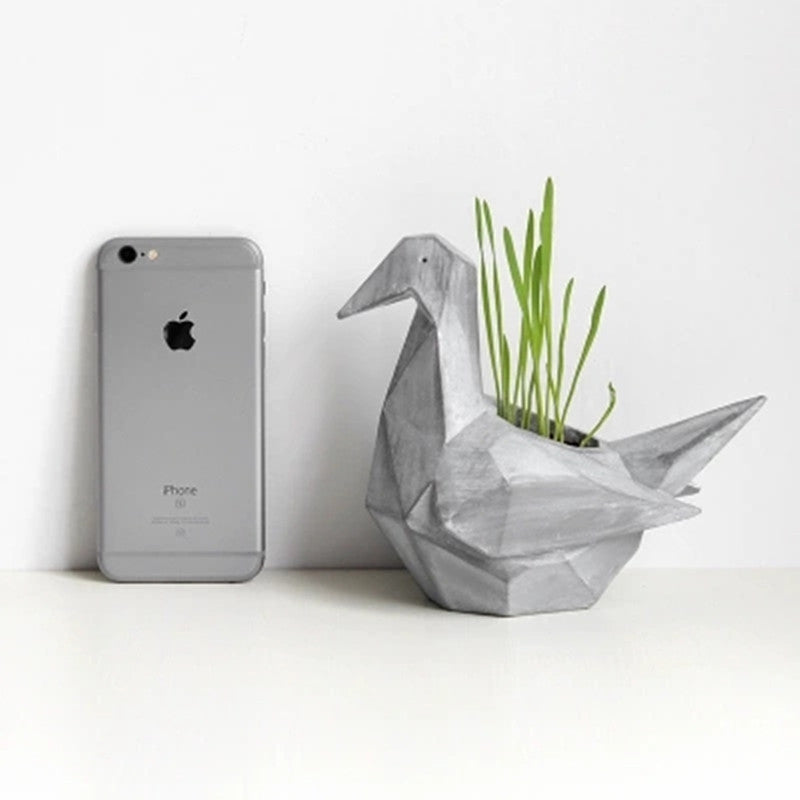 Creative Paper Cranes Shape Bonsai Pots