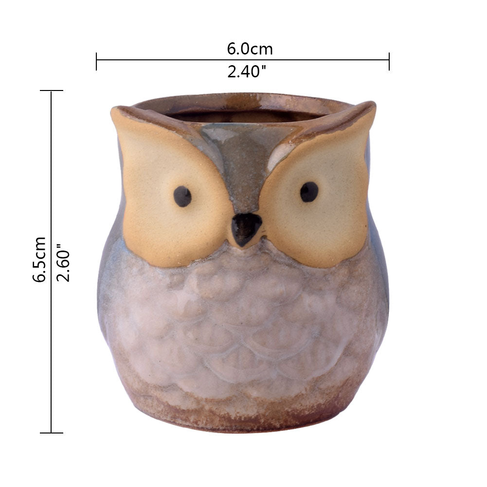 Lovely Mini Owl Ceramic Bonsai Pot