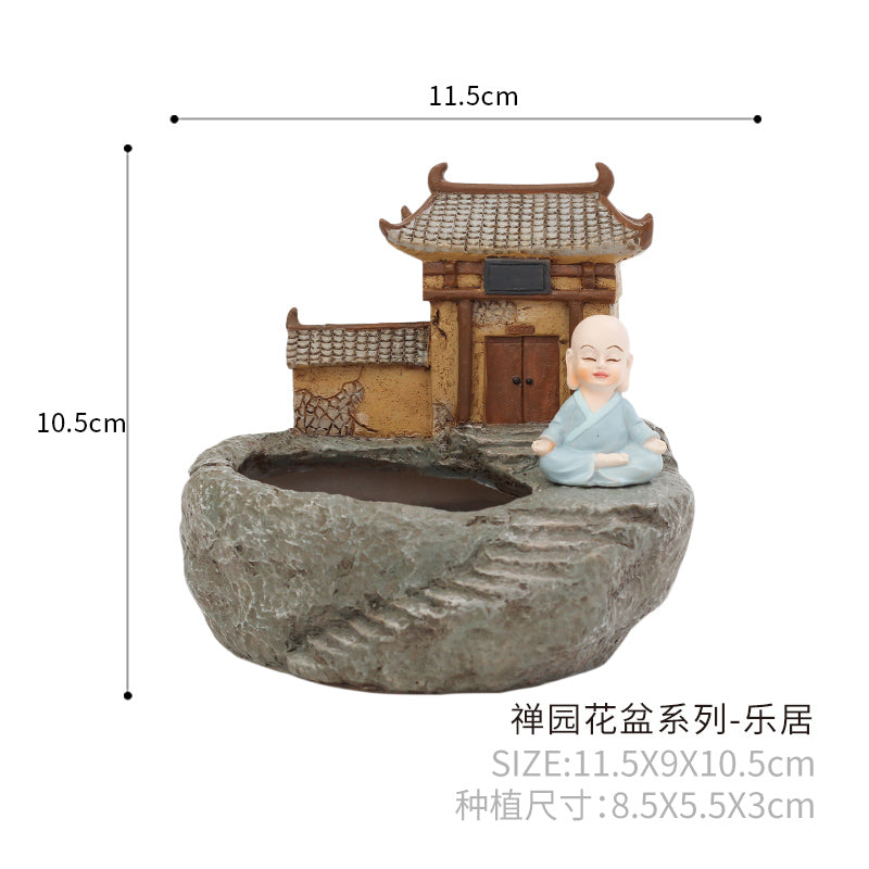 Zen Garden Monk Mini Temple Pot